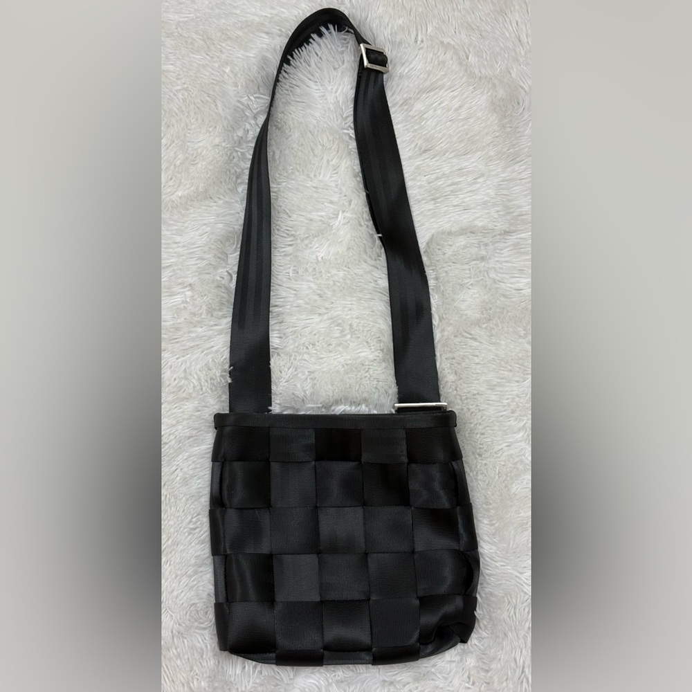 Harveys Black Woven Crossbody Bag